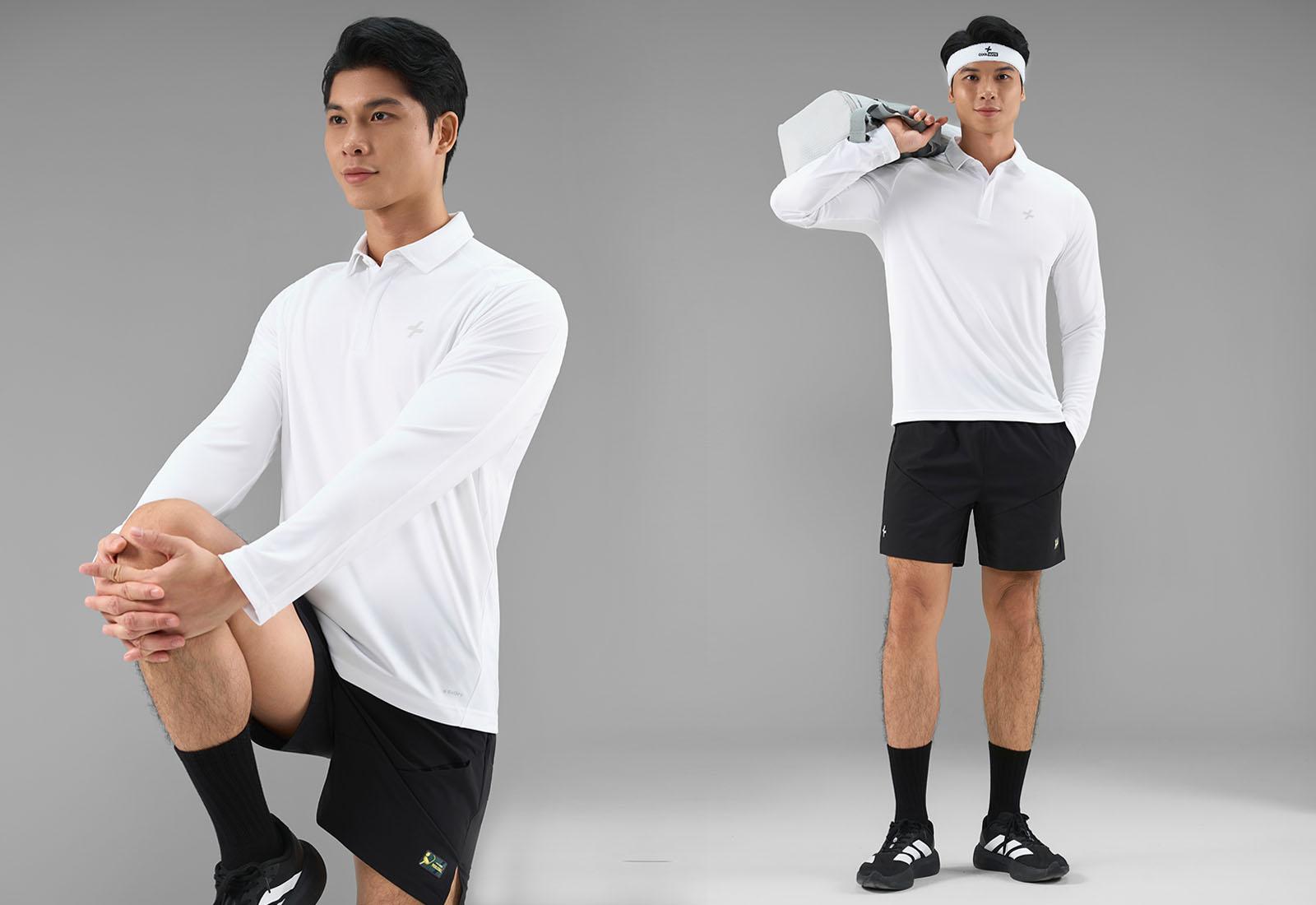 Áo polo dài tay thể thao nam Active Motion
