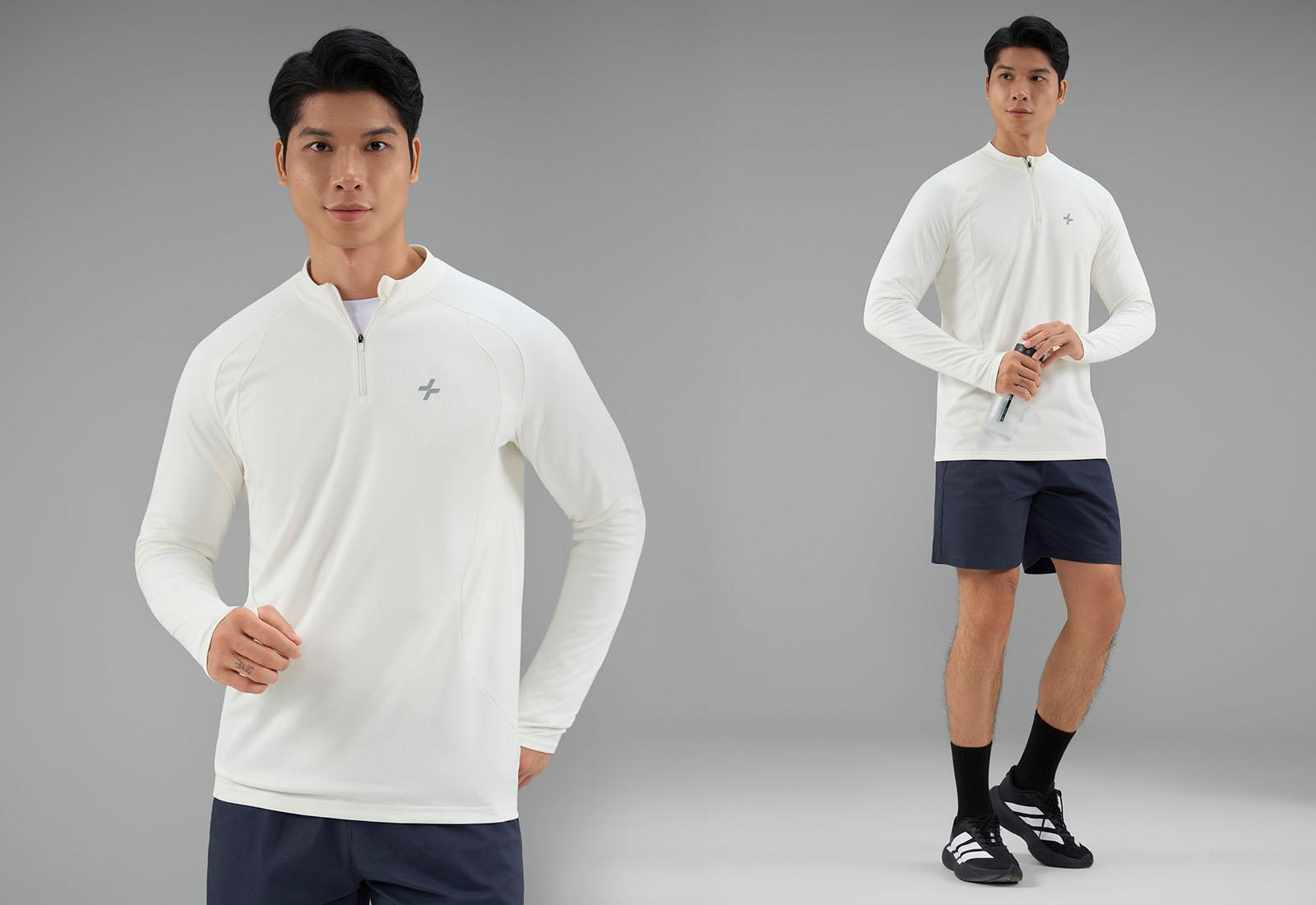 Áo dài tay thể thao nam Exdry Halfzip