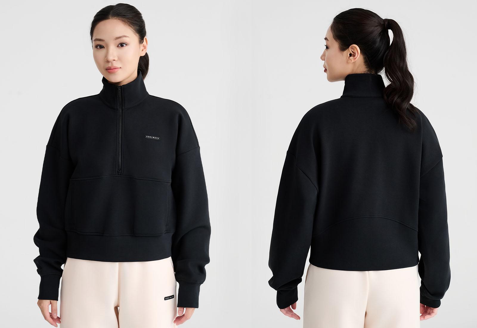 Áo Half Zip Oversized nữ Studio