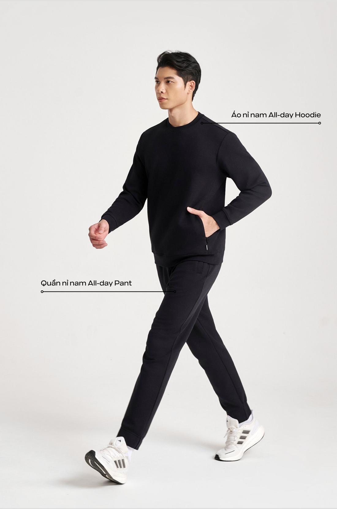 Set nỉ nam All-day Sweatshirt - Đen - undefined