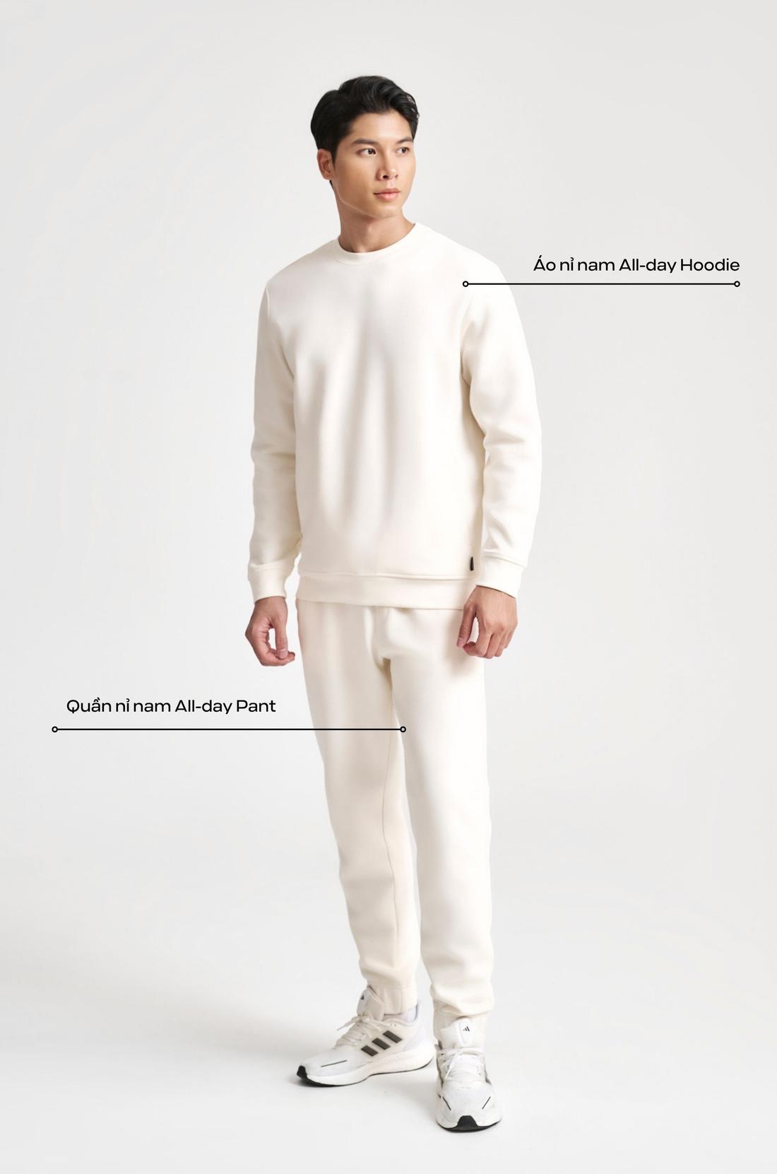 Set nỉ nam All-day Sweatshirt - Trắng - undefined