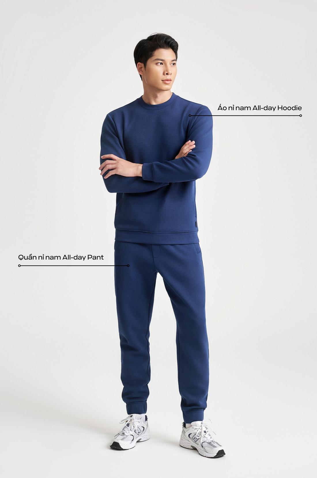 Set nỉ nam All-day Sweatshirt - Xanh Navy - undefined