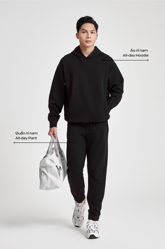 Set nỉ nam All-day Hoodie - Đen - undefined
