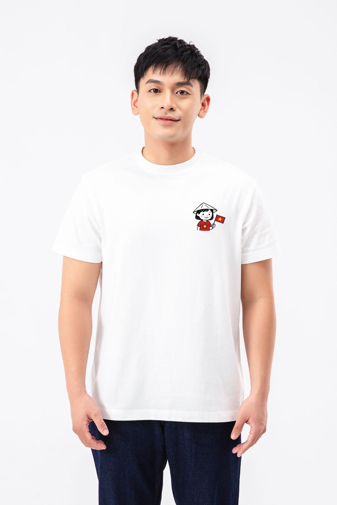 Áo thun Relaxed Fit in Bé gái cầm cờ - undefined