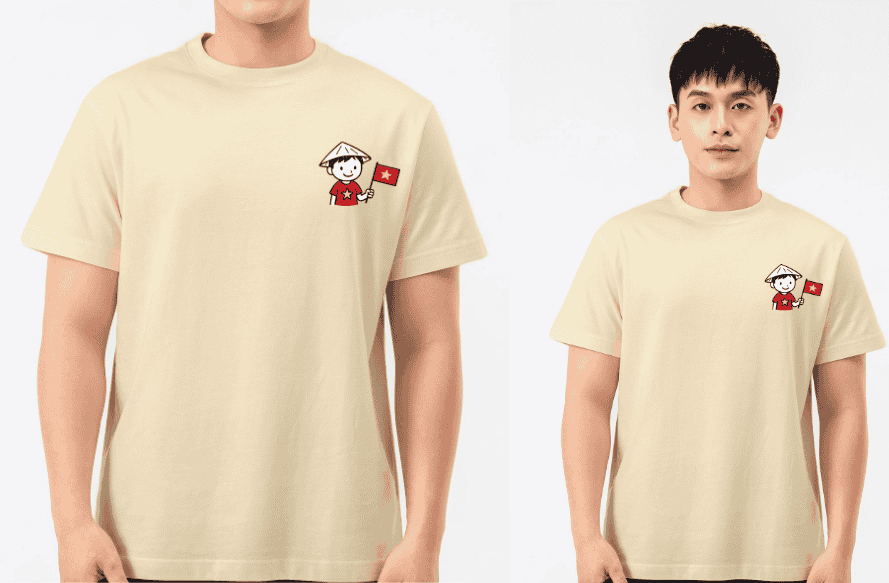 Áo thun Relaxed Fit in Bé trai cầm cờ
