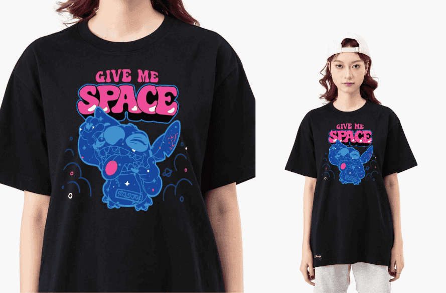 Áo thun Relaxed Fit Stitch Give Me Space