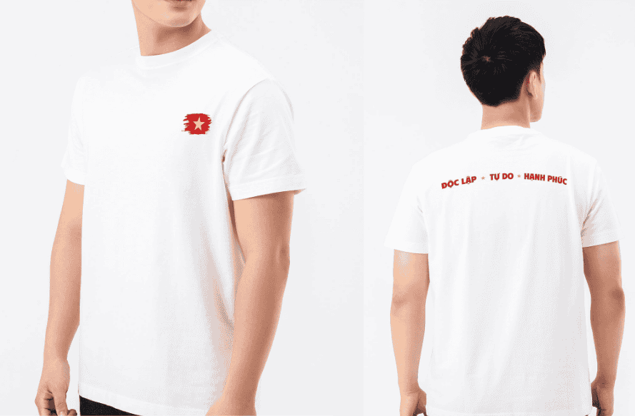 Áo thun Relaxed fit in Cờ đỏ - Độc lập