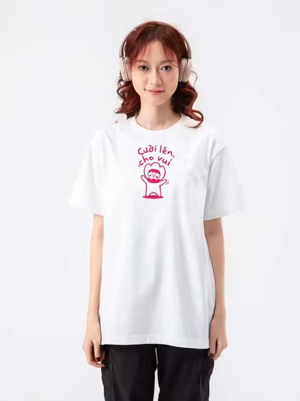 Áo in cotton Care & Share - Cười lên cho vui - undefined