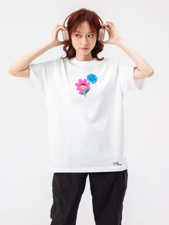 Áo in cotton Care & Share - Nở nụ cười tươi - undefined