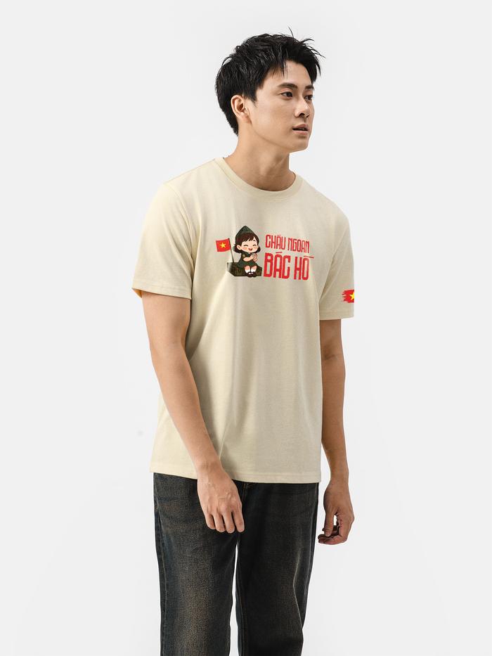 Áo thun Cotton 220gsm Cháu ngoan Bác Hồ bé gái - undefined