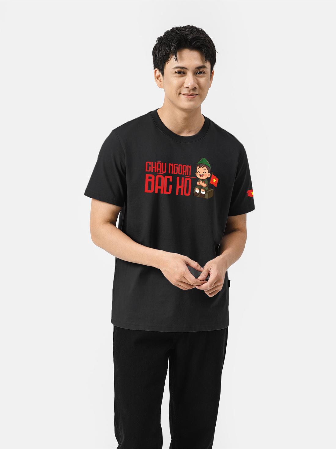 Áo thun Cotton 220gsm Cháu ngoan Bác Hồ bé trai - undefined