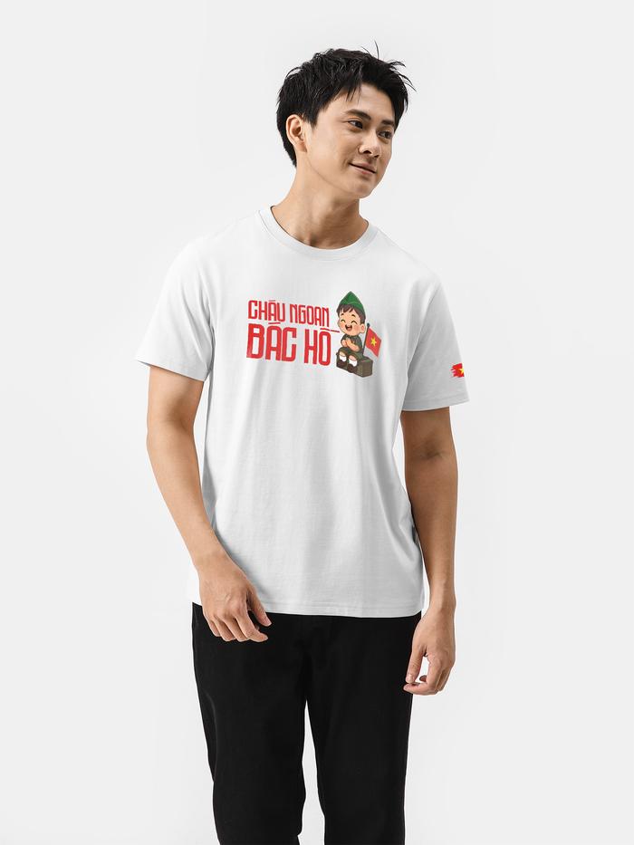 Áo thun Cotton 220gsm Cháu ngoan Bác Hồ bé trai - undefined