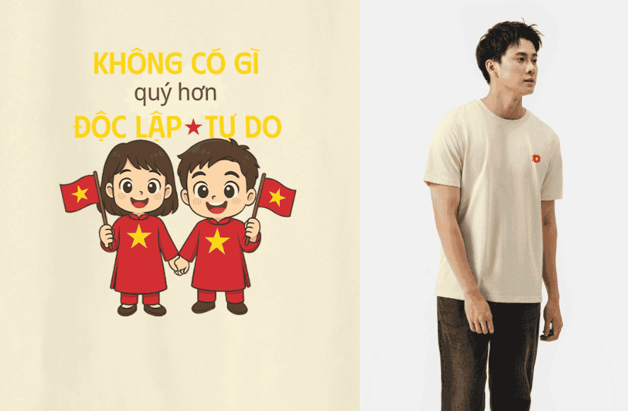 Áo thun Cotton 220gsm Độc Lập Tự Do