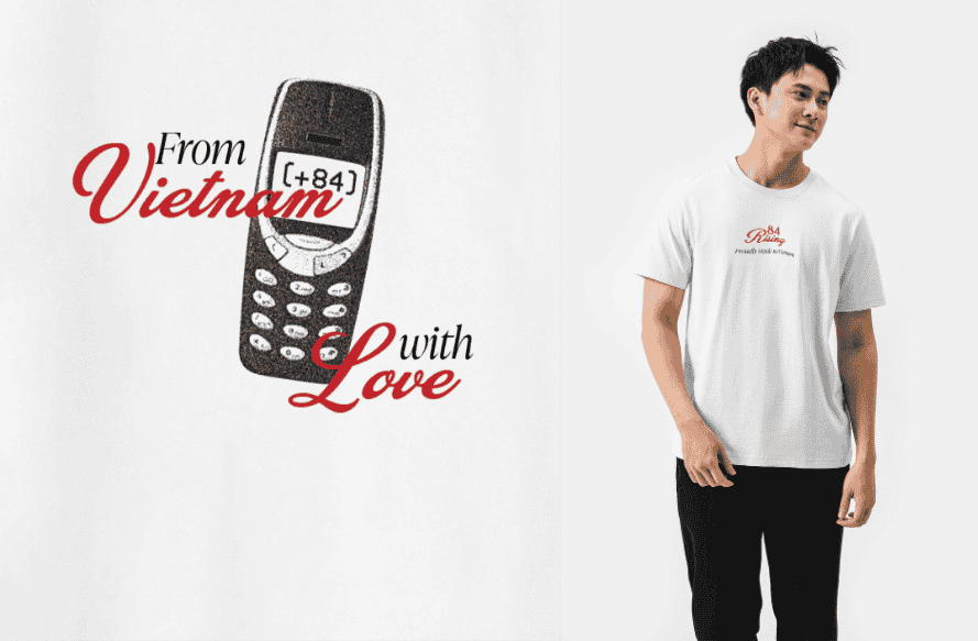 Áo thun Cotton 220gsm +84 From VietNam With Love