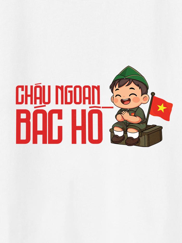 Áo thun Cotton 220gsm Cháu ngoan Bác Hồ bé trai - undefined