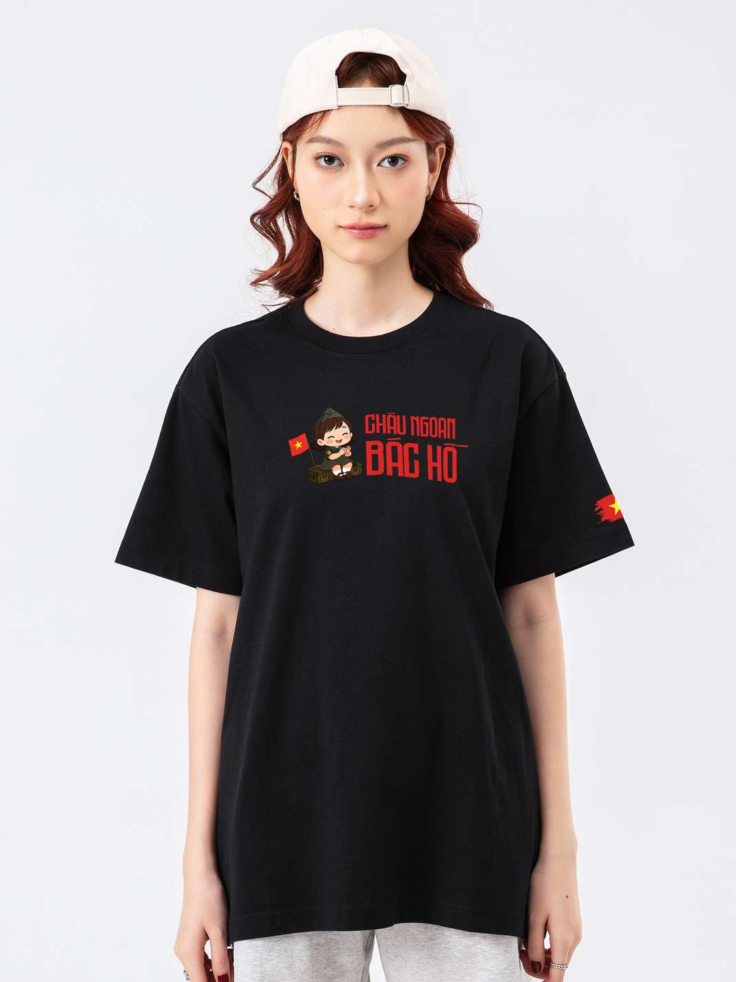 Áo thun Relaxed Fit Cháu ngoan Bác Hồ bé gái - undefined