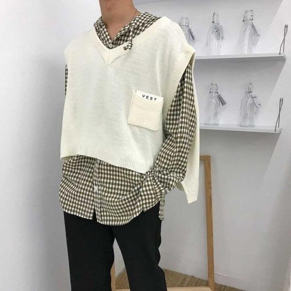 Áo gile len nam sweater