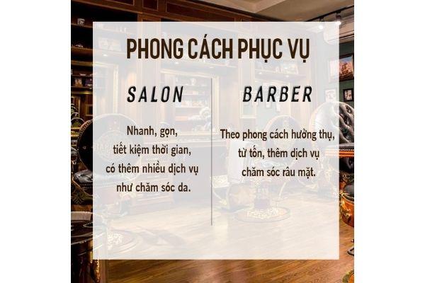 So sánh phong cách thợ cắt tóc Barber Shop và Hair Salon