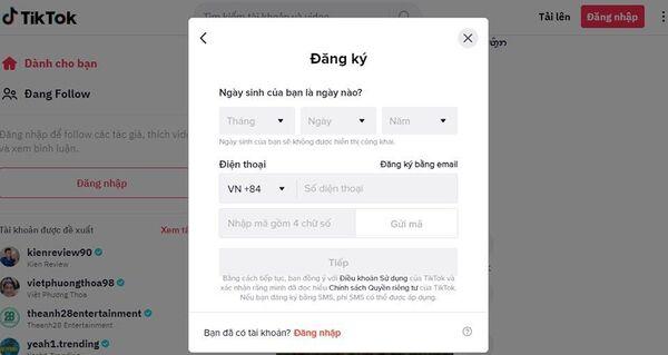 tài khoản tiktok