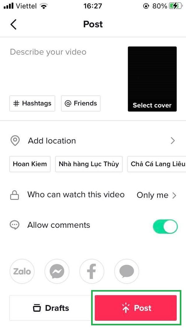 cách tạo video tiktok