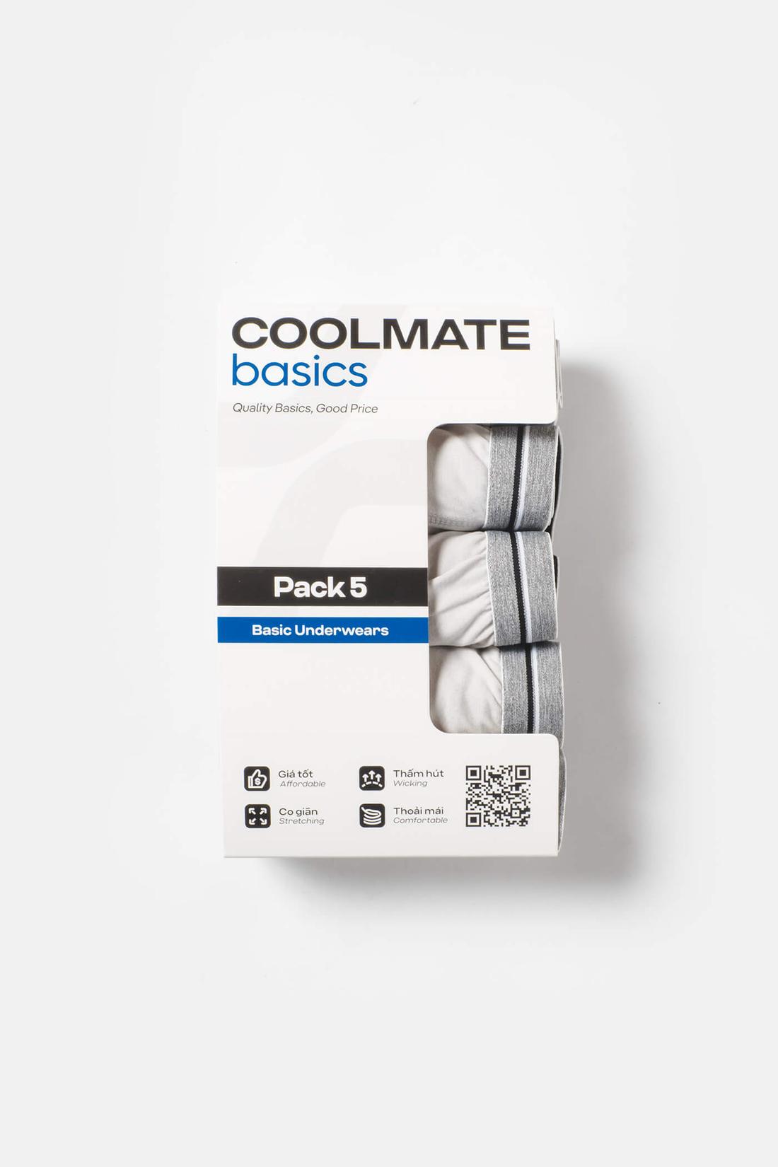 Pack 5 Quần Lót Nam Brief Cotton Basics - undefined