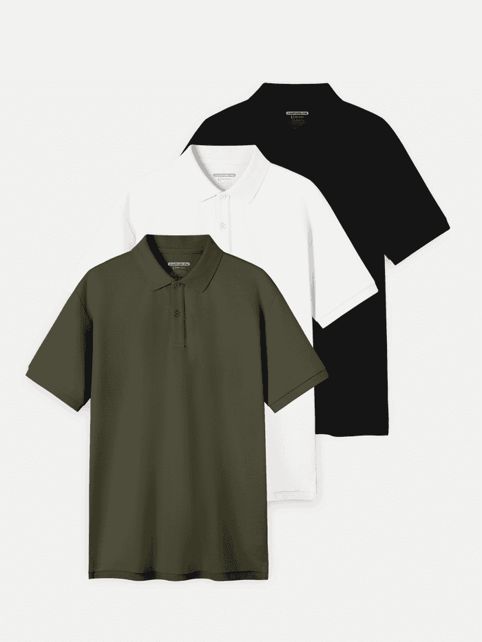 Pack 3 Áo Polo nam Pique Cotton - undefined