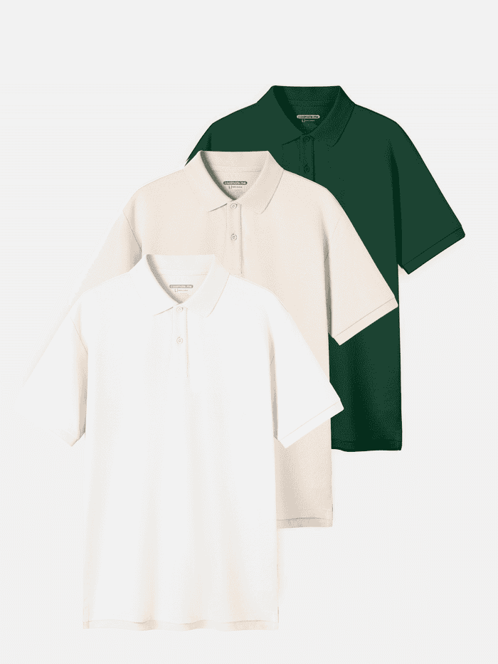 Pack 3 Áo Polo nam Pique Cotton - undefined