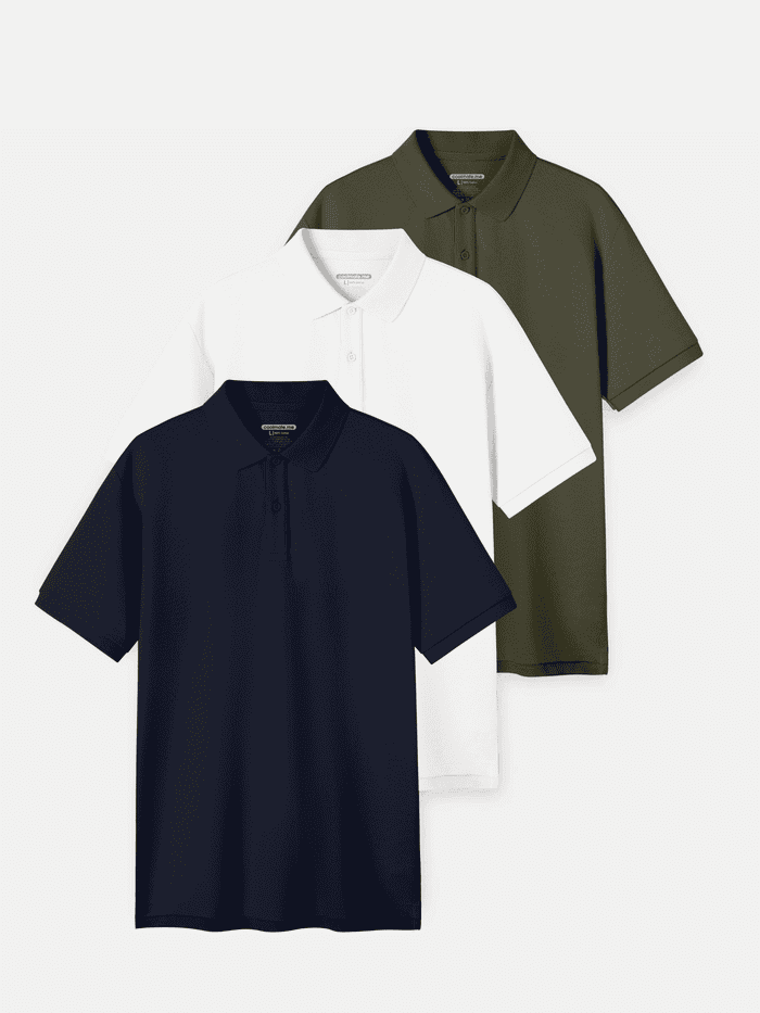 Pack 3 Áo Polo nam Pique Cotton - undefined