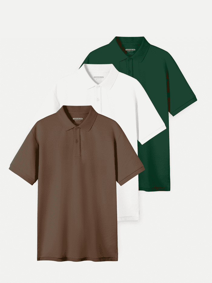 Pack 3 Áo Polo nam Pique Cotton - undefined