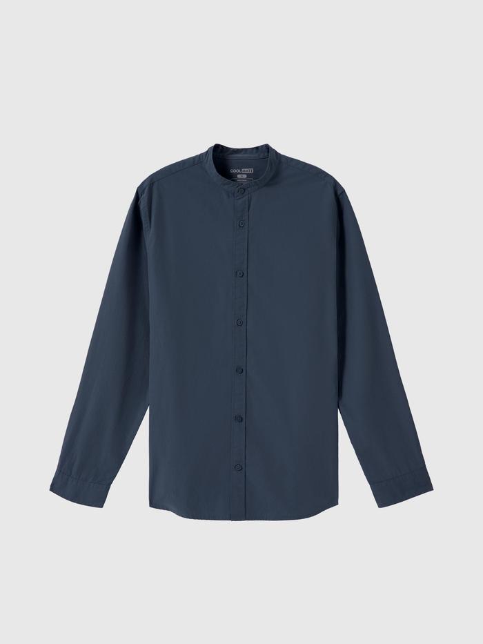 Áo sơ mi dài tay cổ tàu Premium Poplin  - undefined