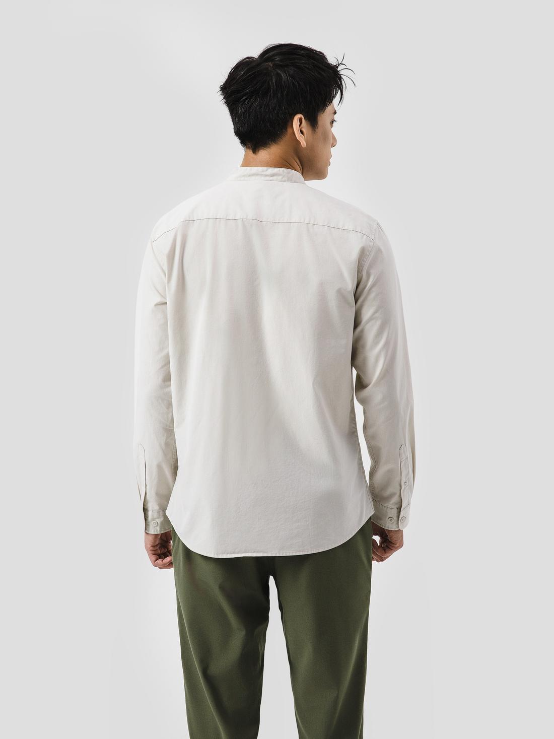 Áo sơ mi dài tay cổ tàu Premium Poplin  - undefined