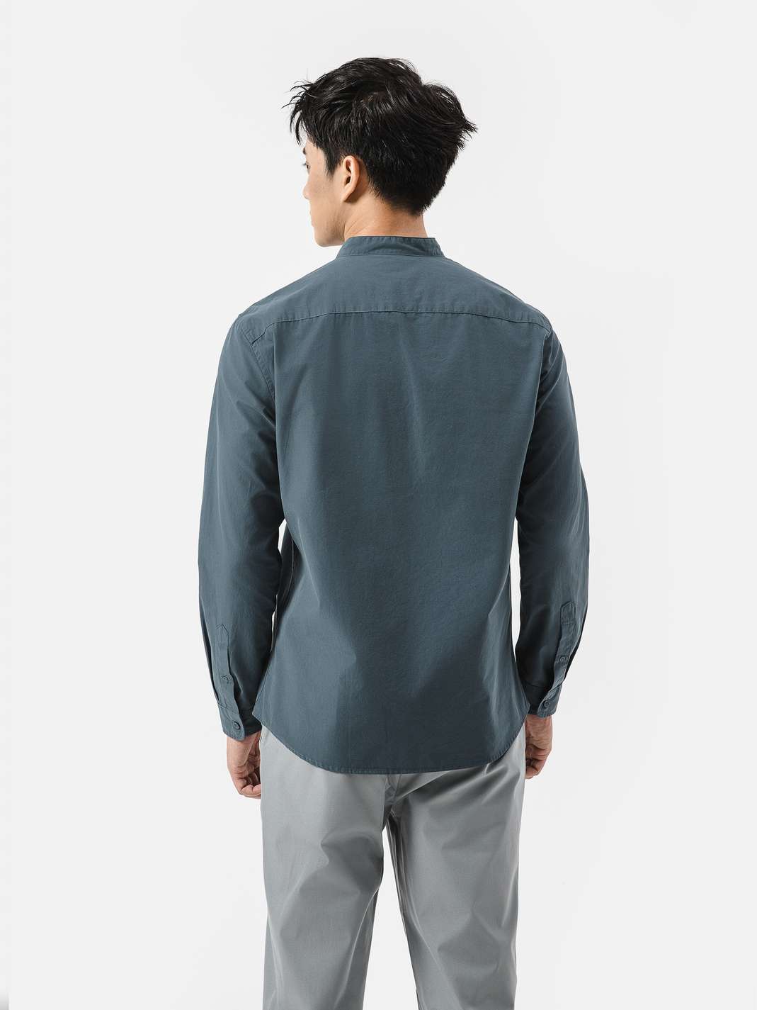 Áo sơ mi dài tay cổ tàu Premium Poplin  - undefined
