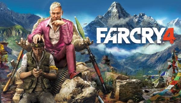 Ảnh bìa game Far Cry 4, thể hiện nhân vật phản diện Pagan Min