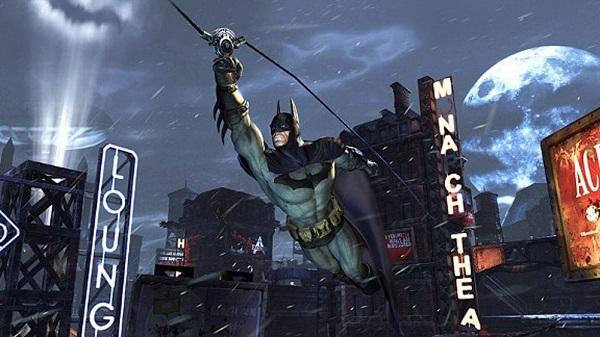 Ảnh chụp màn hình gameplay Batman: Arkham City, nhấn mạnh vào đồ họa