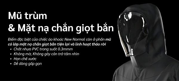 Mũ trùm và mặt nạ chống giọt bắn giúp bạn an tâm hơn khi giao tiếp với người khác