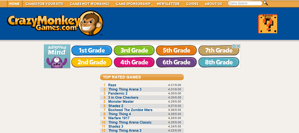 web game 2022 trên CrazyMonkeyGames