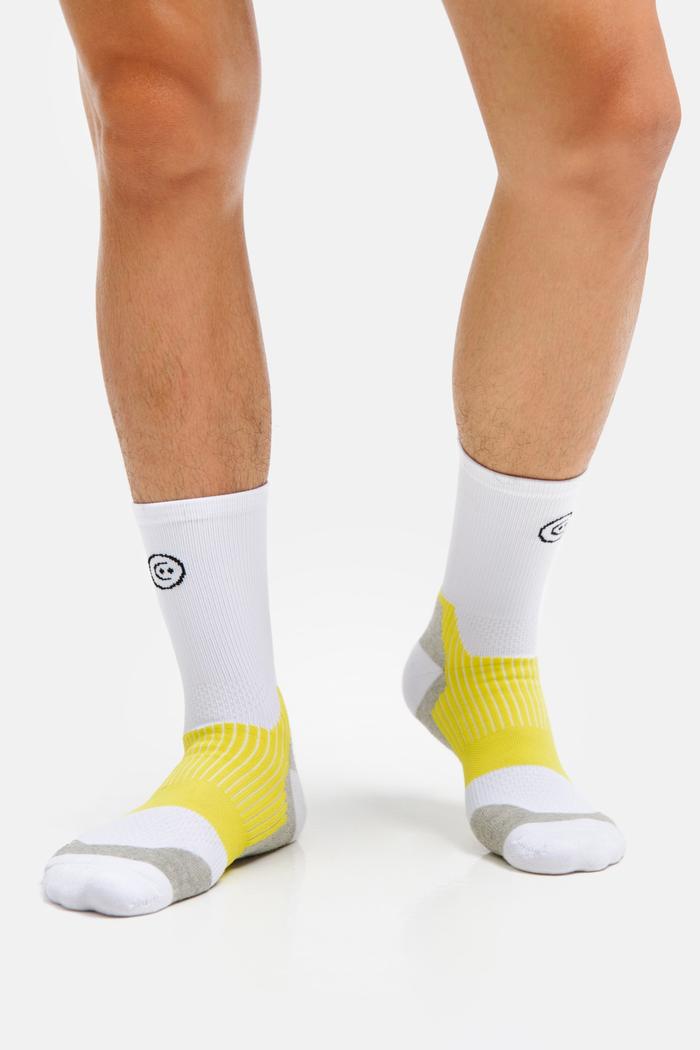 Săn deal - Tất/Vớ thể thao cổ dài Compression Cushion Trắng Phối Neon - undefined