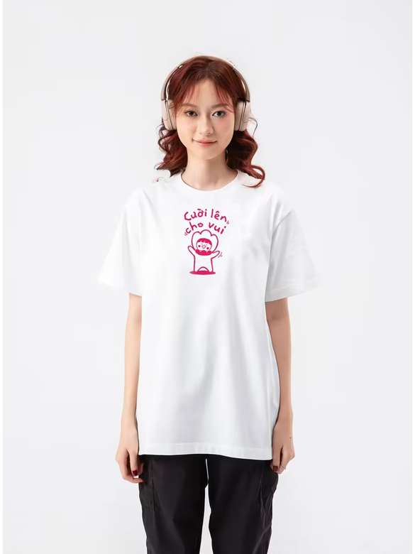 Áo in cotton Care & Share - Cười lên cho vui - undefined