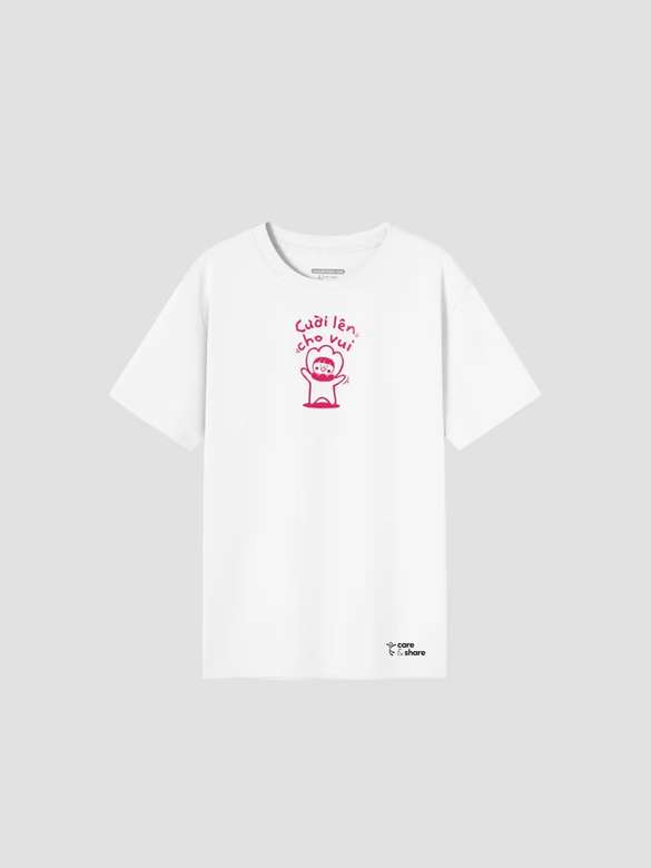 Áo in cotton Care & Share - Cười lên cho vui - undefined