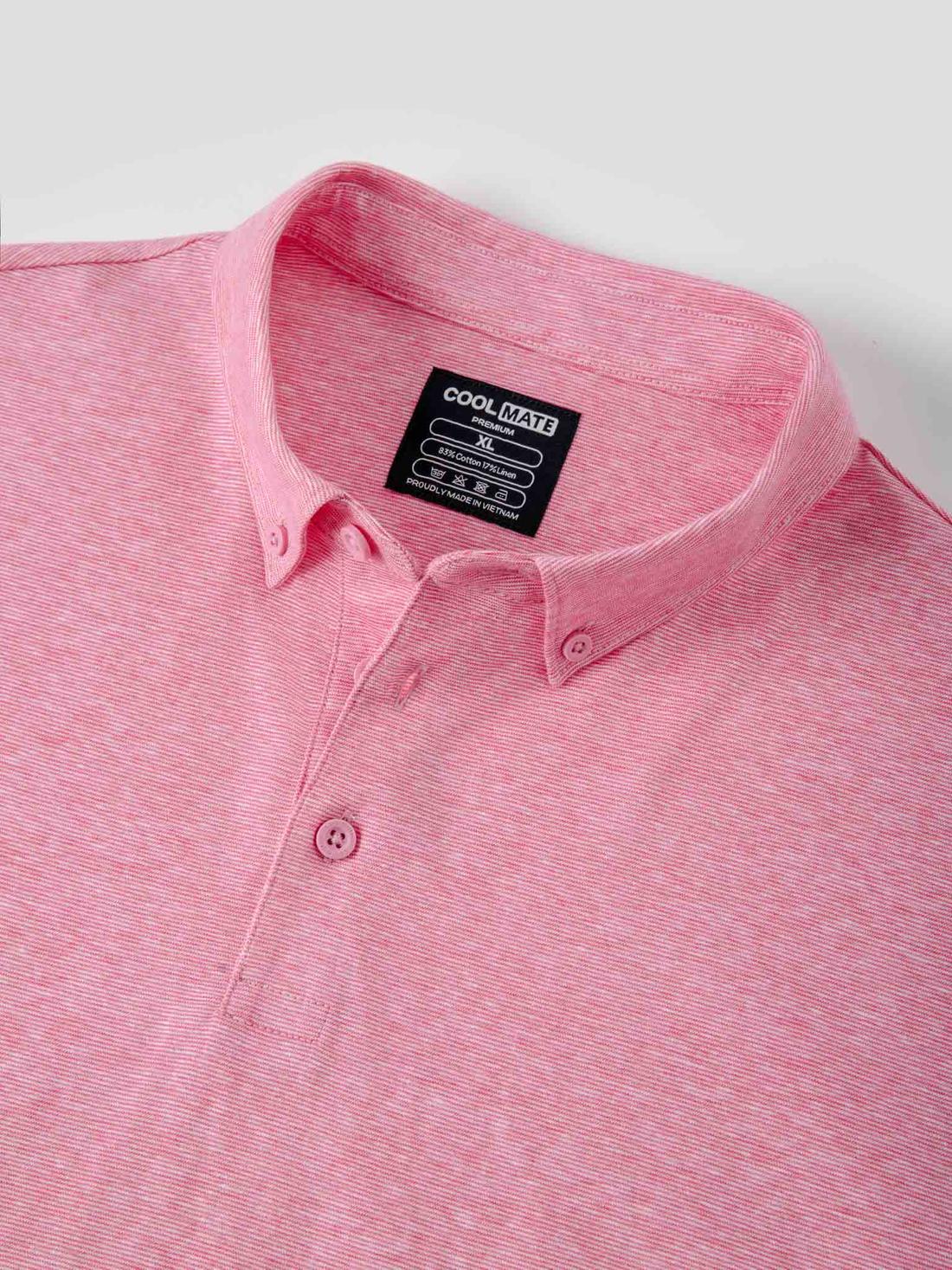 Áo Polo nam Premium Cotton Linen detail 1