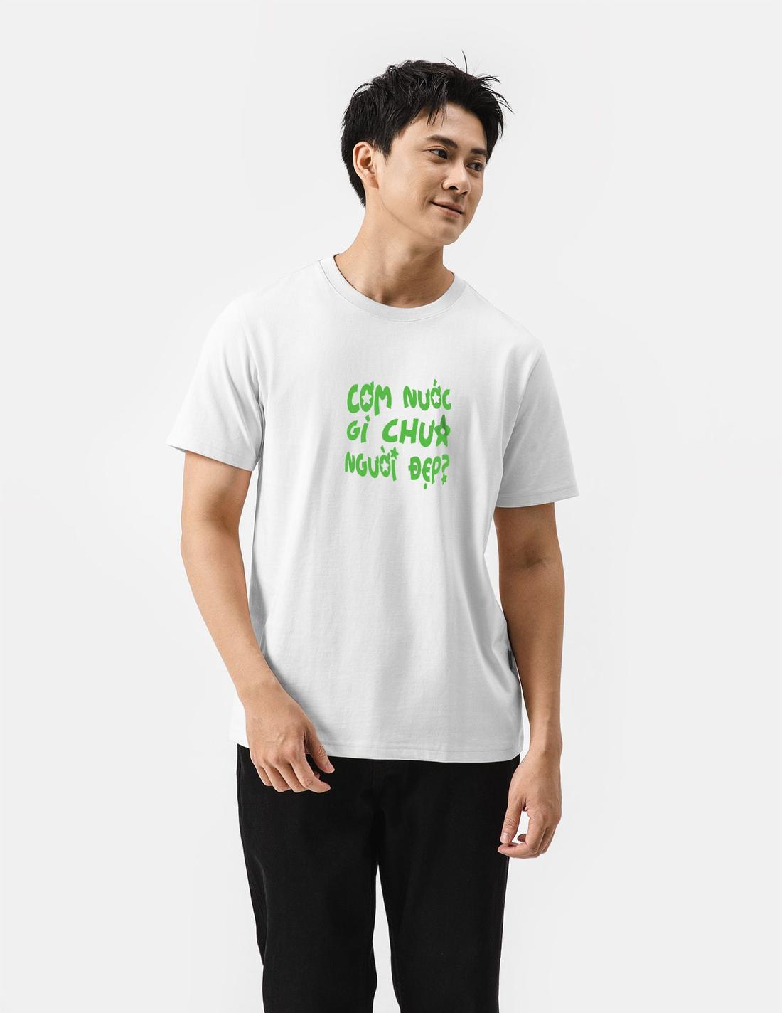 Áo thun Cotton 220gsm Regular Cơm nước gì chưa người đẹp - undefined