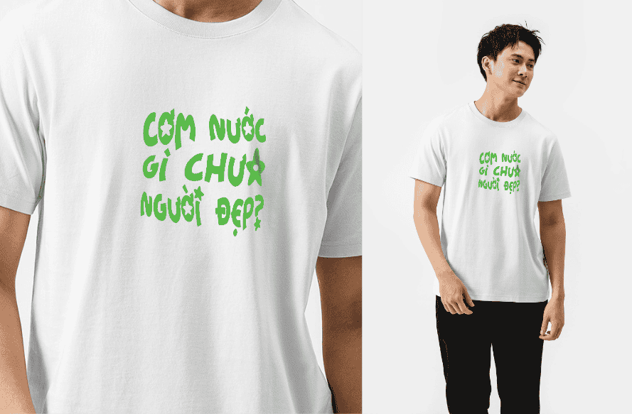Áo thun Cotton 220gsm Regular Cơm nước gì chưa người đẹp