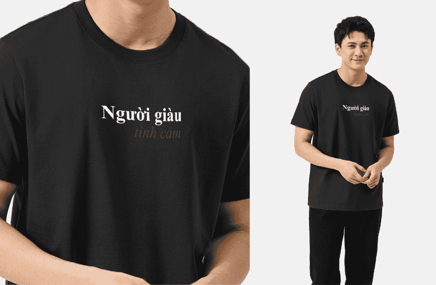 Áo thun Cotton 220gsm Regular Người giàu tình cảm