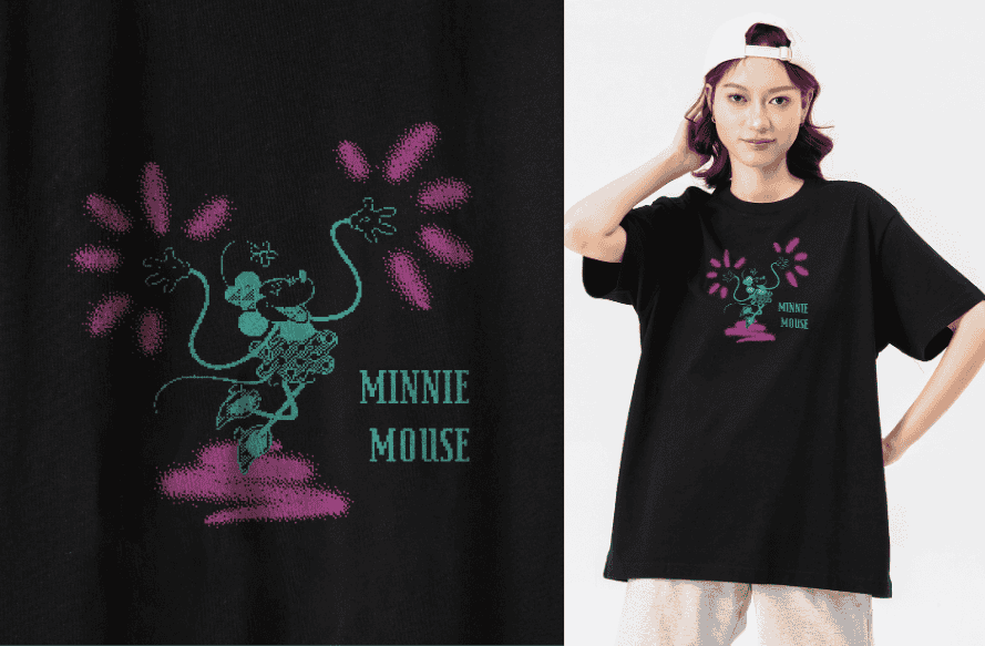 Áo thun Relaxed Fit Disney Minnie Digi