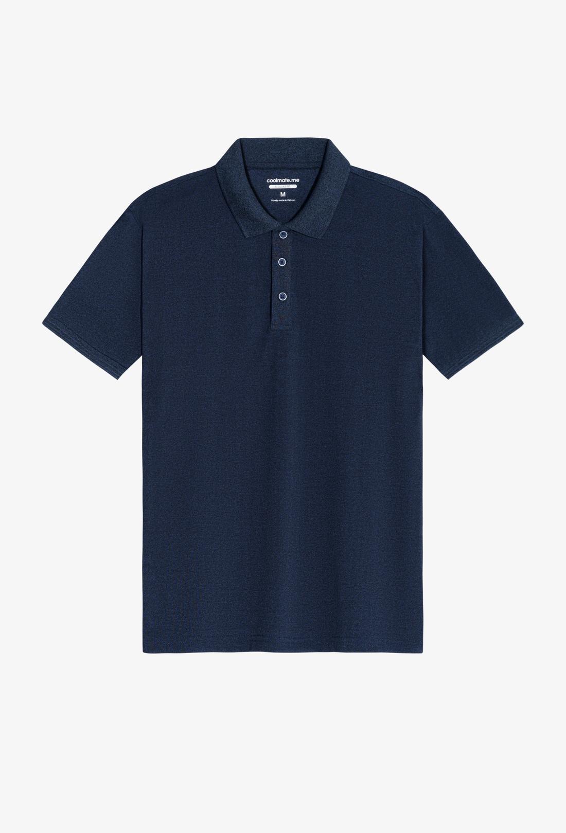 Săn deal - Áo Polo Pique ngắn tay chống bám bụi - Xanh đậm - undefined