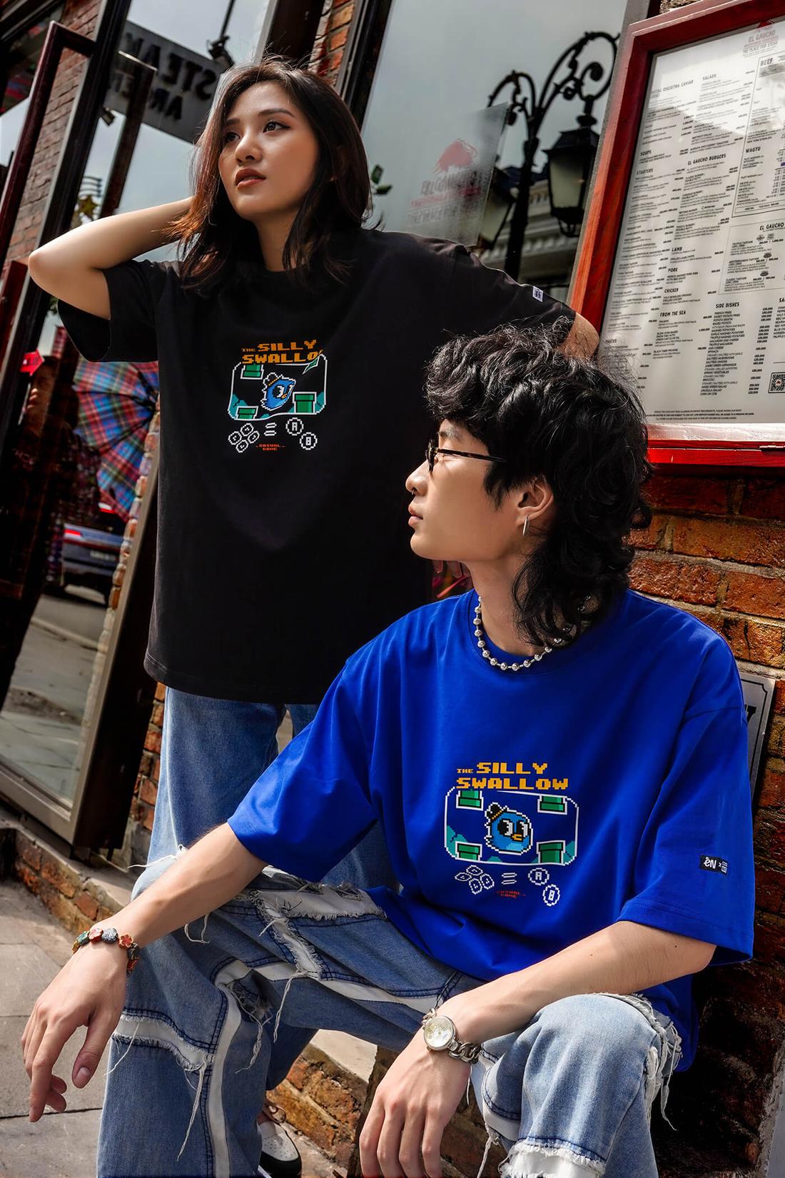 Áo Thun Nam Oversize Én The Silly Swallow - undefined