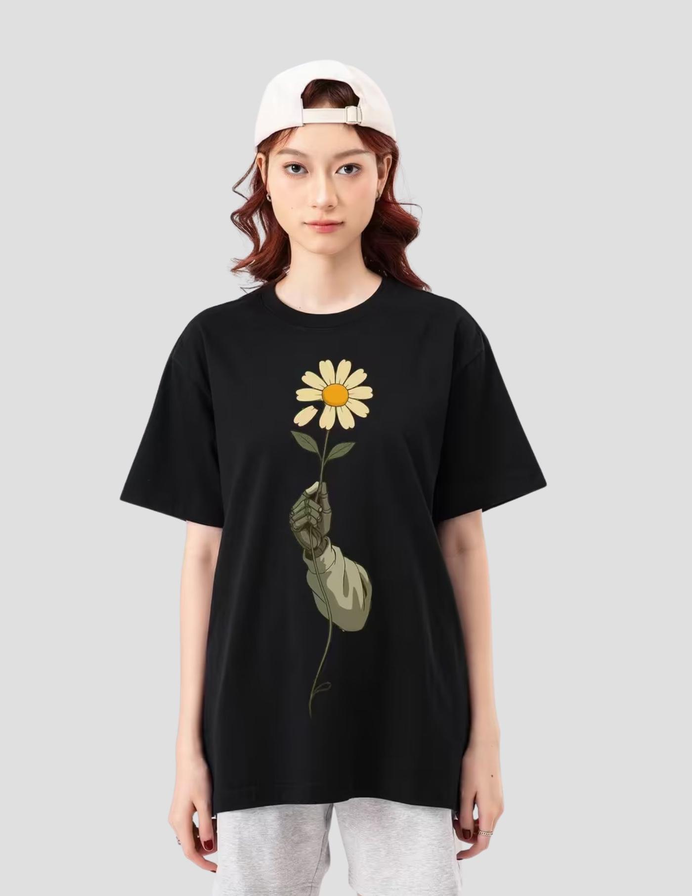 Cotton Compact Tshirt Floral Daisy - undefined