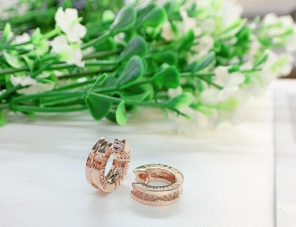 Bông tai vàng hồng thiết kế dạng tròn