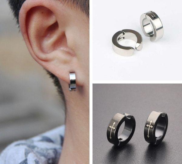 Khuyên tai tròn bản dày cá tính