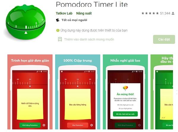 Pomodoro Timer Lite – ứng dụng quản lý thời gian bằng phương pháp Pomodoro